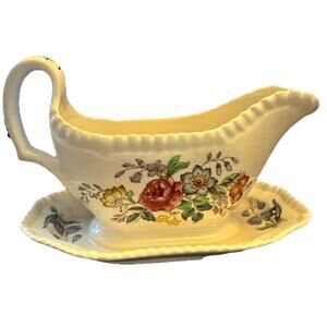 Copeland Spode “Romney” Gravy Boat With Attached Underplate – England